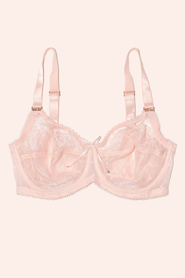 Smart & Sexy Plus Size Retro Lace & Mesh Unlined Underwire Bra | Blushing Rose