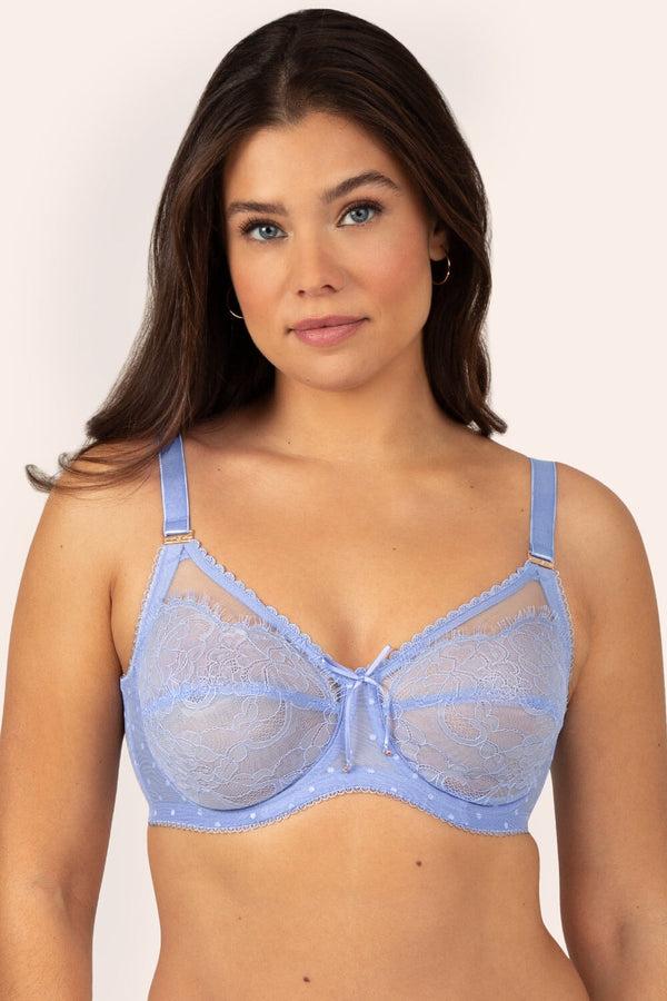Smart & Sexy Plus Size Retro Lace & Mesh Unlined Underwire Bra | Hydrangea