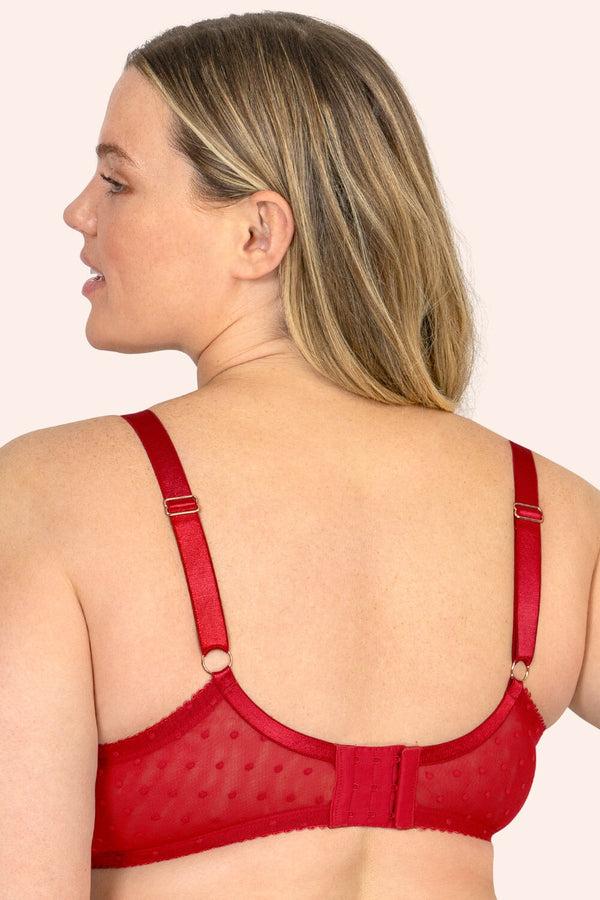 Smart & Sexy Plus Size Retro Lace & Mesh Unlined Underwire Bra | No No Red Lace