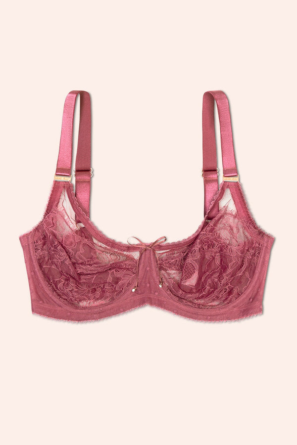 Smart & Sexy Plus Size Retro Lace & Mesh Unlined Underwire Bra | Violet Quartz