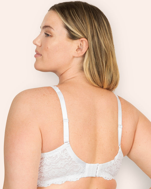 Smart & Sexy Plus Size Signature Lace Unlined Underwire Bra With Added Support | White Lace