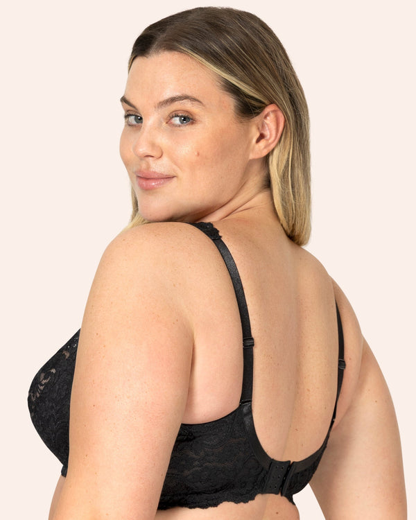 Smart & Sexy Plus Size Signature Lace Unlined Underwire Bra With Added Support | Rich Black Lace