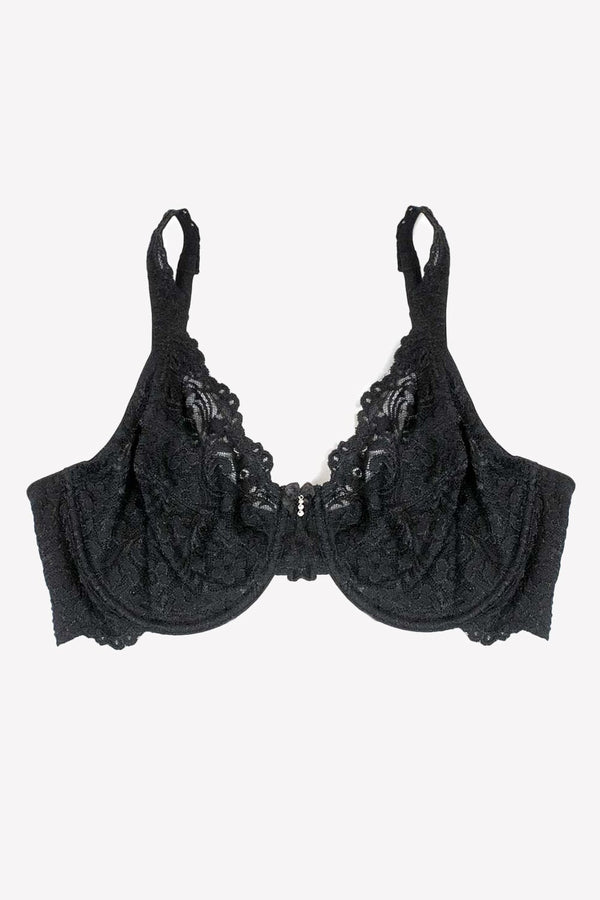 Smart & Sexy Plus Size Signature Lace Unlined Underwire Bra With Added Support | Rich Black Lace