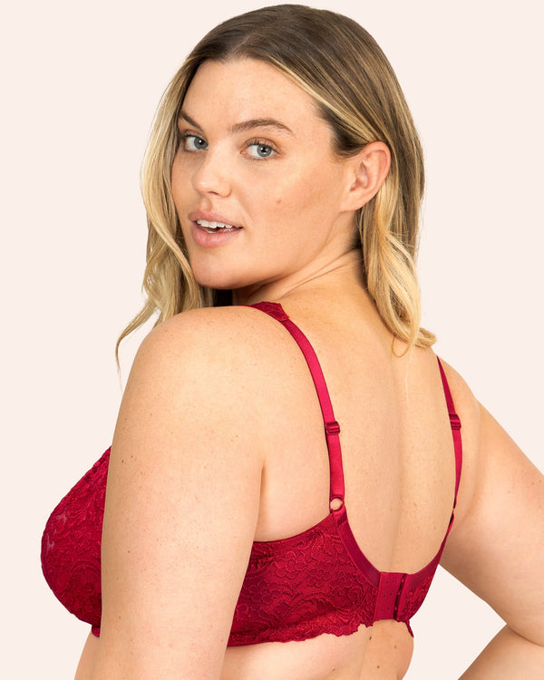 Smart & Sexy Plus Size Signature Lace Unlined Underwire Bra With Added Support | No No Red