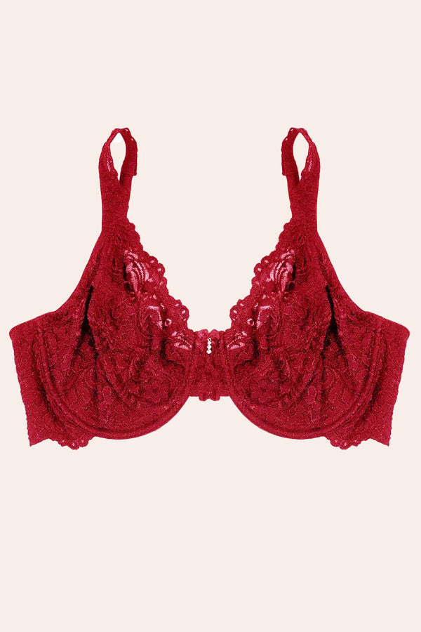 Smart & Sexy Plus Size Signature Lace Unlined Underwire Bra With Added Support | No No Red