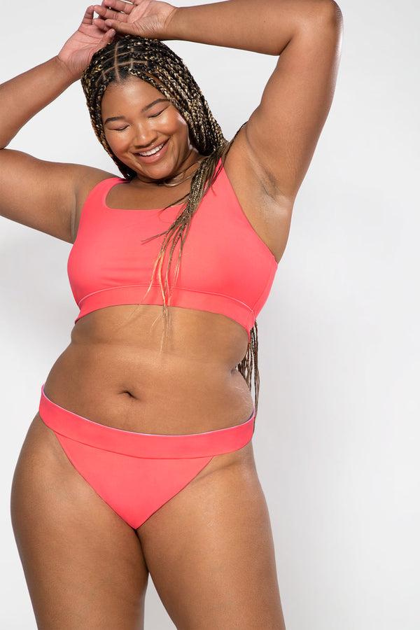 Smart & Sexy Reversible Banded Bikini Bottom | Lilac Iris/Punchy Peach