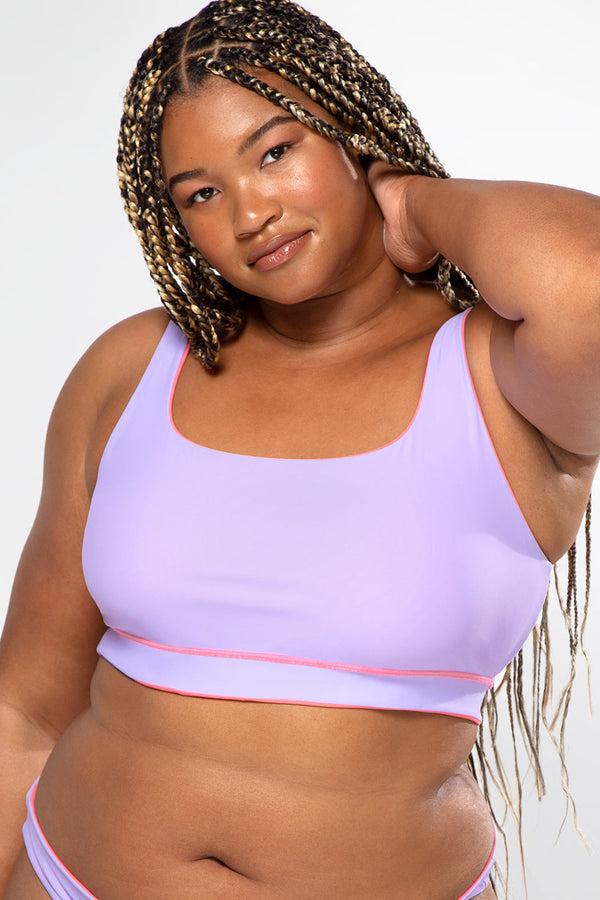 Smart & Sexy Reversible Bralette Bikini Top | Punchy Peach/Lilac Iris