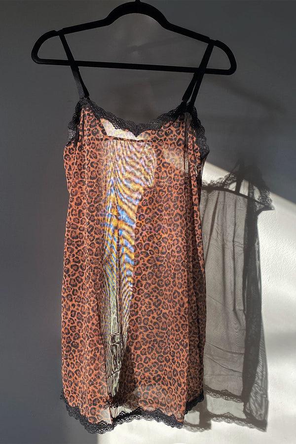 Smart & Sexy Sheer Lace & Mesh Chemise Lingerie | Classic Leopard