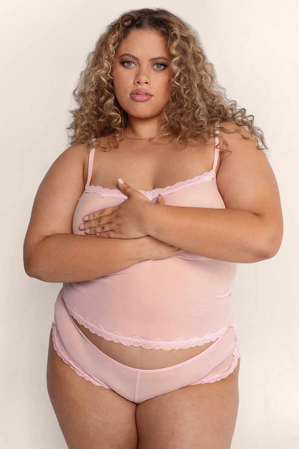 Smart & Sexy Sheer Mesh Cami & Shorts Sleep Set | Blushing Rose