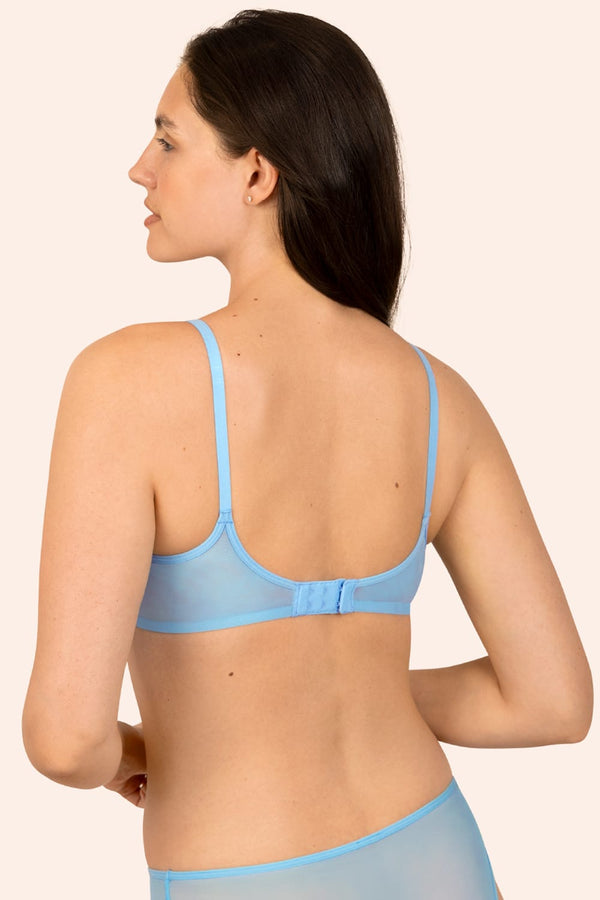 Smart & Sexy Sheer Mesh Demi Underwire Bra | Azure Blue