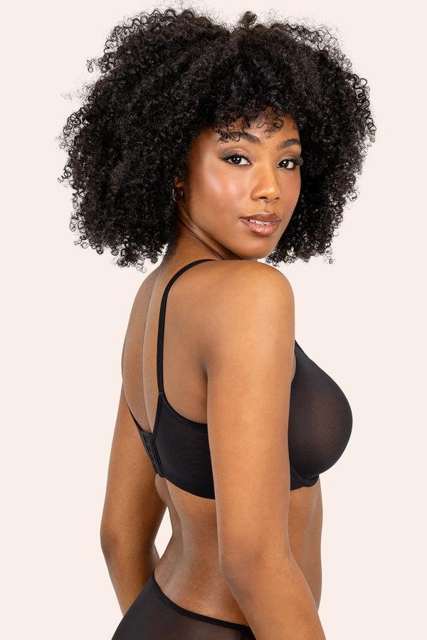 Smart & Sexy Sheer Mesh Demi Underwire Bra | Black Hue Mesh