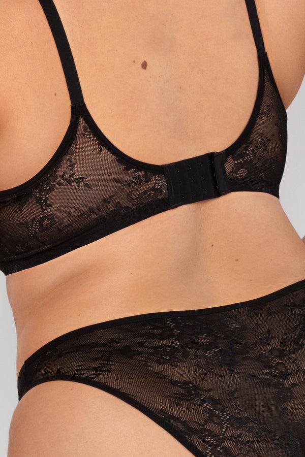 Smart & Sexy Sheer Mesh Demi Underwire Bra | Black Hue W/Ballet Fever Smooth Lace