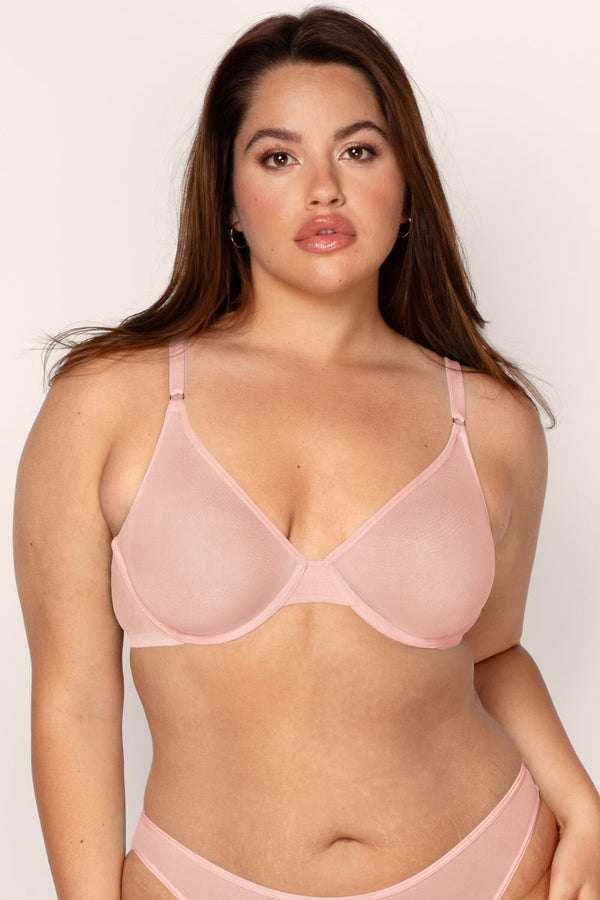 Smart & Sexy Sheer Mesh Demi Underwire Bra | Blushing Rose Mesh