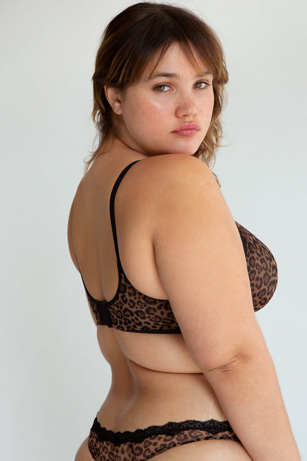 Smart & Sexy Sheer Mesh Demi Underwire Bra | Classic Leopard