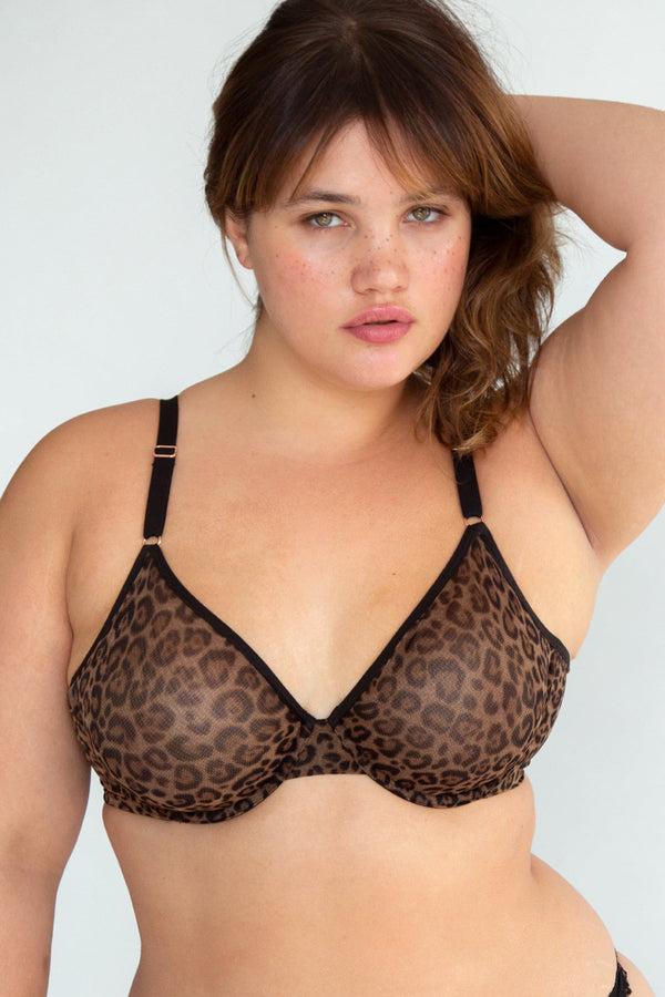 Smart & Sexy Sheer Mesh Demi Underwire Bra | Classic Leopard