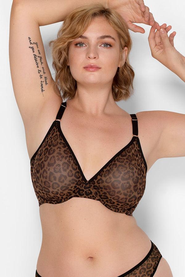 Smart & Sexy Sheer Mesh Demi Underwire Bra | Classic Leopard