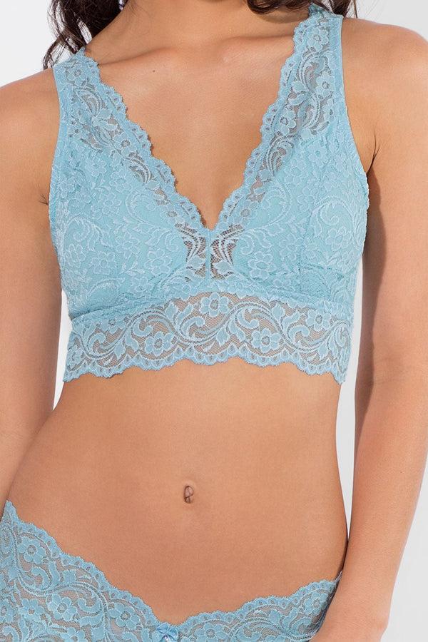 smart & sexy Signature Lace Deep V Bralette | Robins Egg