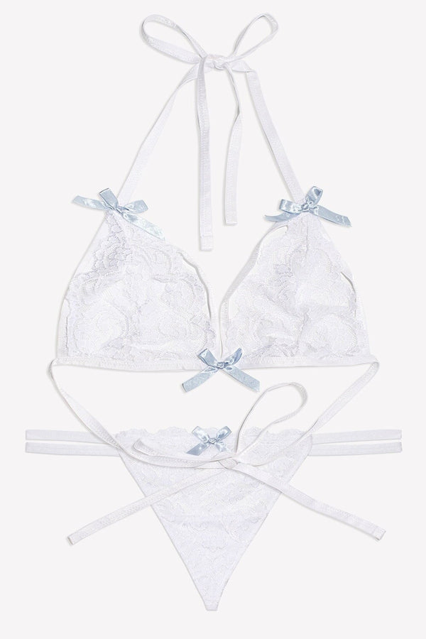 Smart & Sexy Signature Lace Matching Bra & Panty Set | White W/Mineral Water