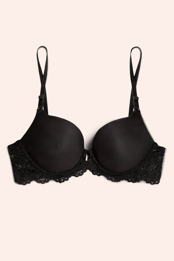 Smart & Sexy Signature Lace Push-Up Bra | Black Hue Mesh