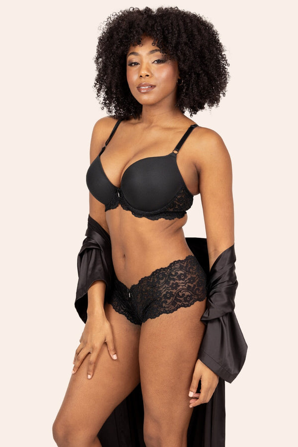 Smart & Sexy Signature Lace Push-Up Bra | Black Hue Mesh