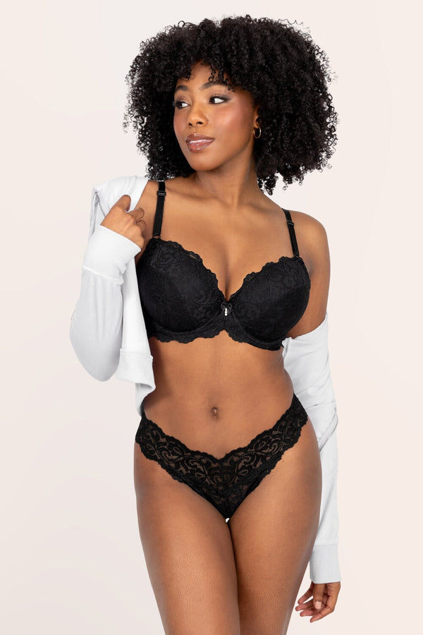 Smart & Sexy Signature Lace Push-Up Bra | Rich Black Lace