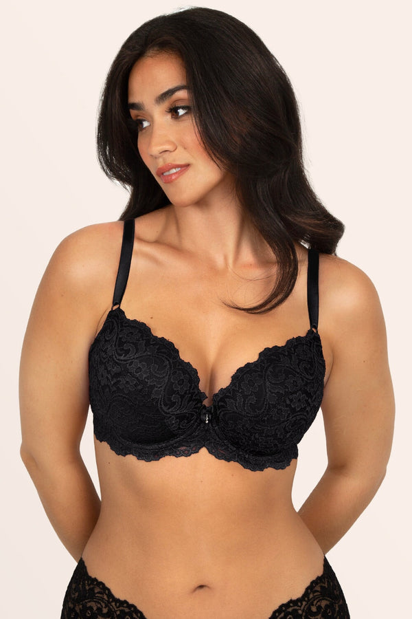 smart & sexy Signature Lace Push-Up Bra | Rich Black Lace