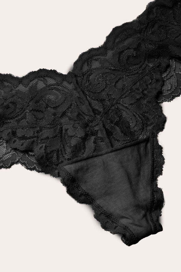Smart & Sexy Signature Lace Thong Panty 2 Pack | Black Hue/ Black Hue