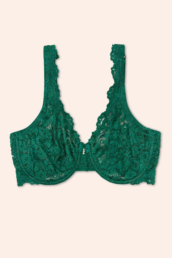 Smart & Sexy Signature Lace Unlined Underwire Bra | Emerald