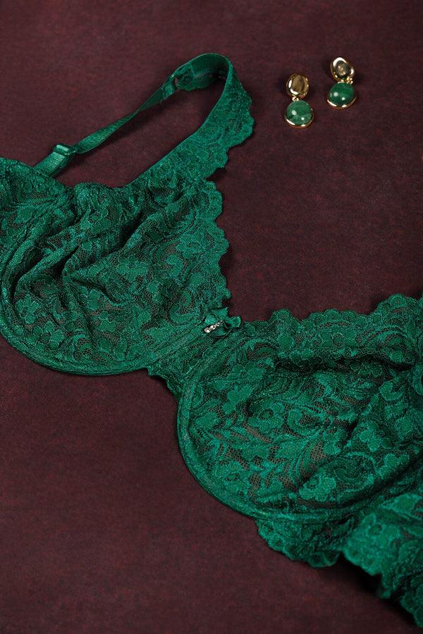 Smart & Sexy Signature Lace Unlined Underwire Bra | Emerald