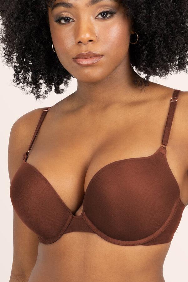 Smart & Sexy Add 2 Cup Sizes Push-Up Bra | Chocolate