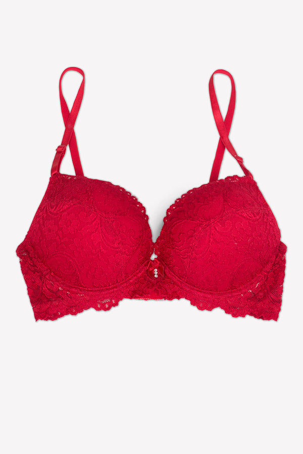 Smart & Sexy Add 2 Cup Sizes Push-Up Bra | No No Red