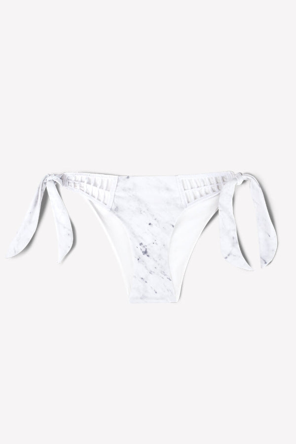 Smart & Sexy Crochet Tie Bikini Bottom | White Marble