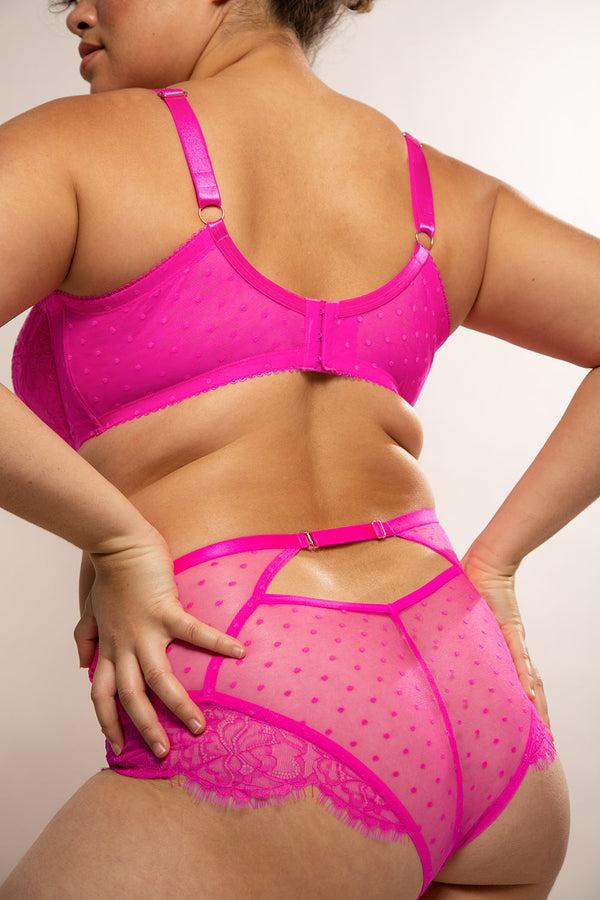 Smart & Sexy Lace High-Waisted Cheeky Panty | M Pink