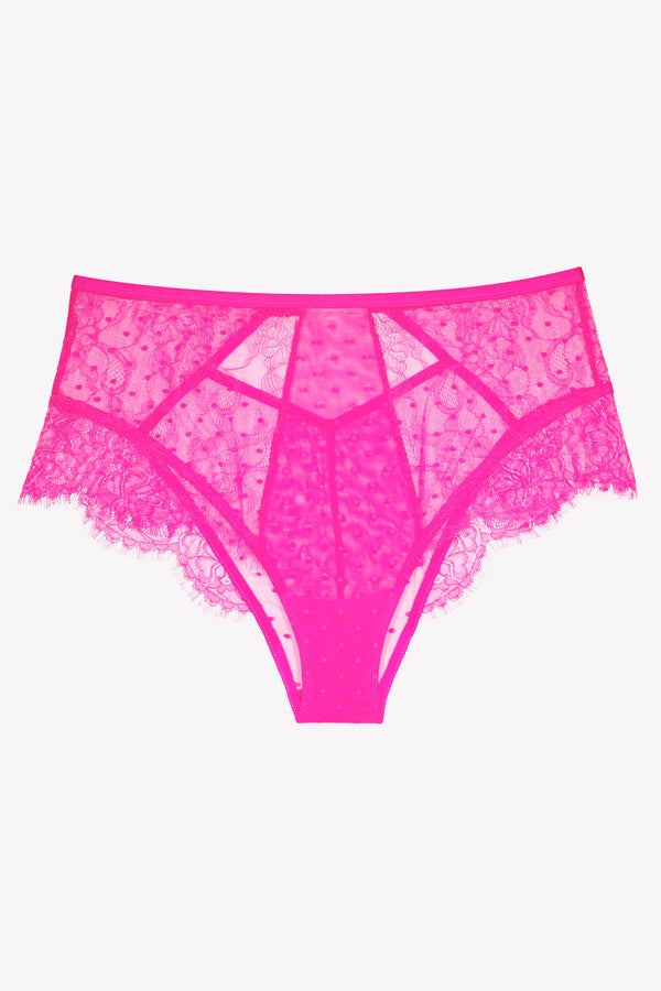 Smart & Sexy Lace High-Waisted Cheeky Panty | M Pink