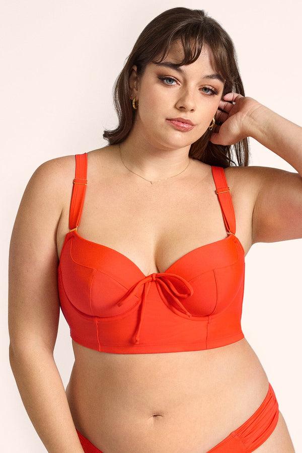 Smart & Sexy Long Lined Underwire Bikini Top | Lava