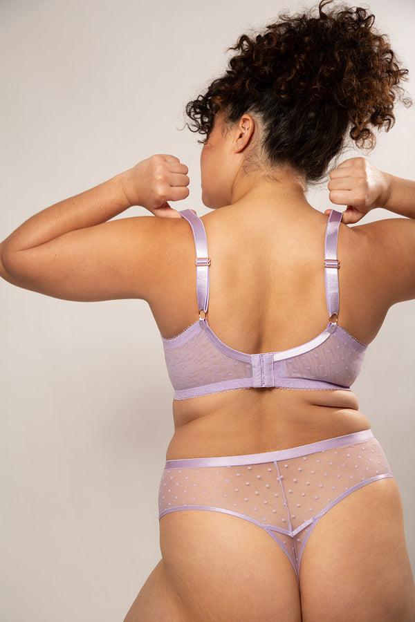 smart & sexy Mesh & Lace High Waisted Thong | Lilac Iris