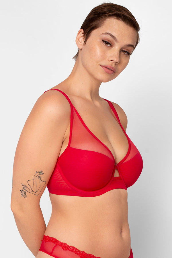 Smart & Sexy Mesh Plunge Bra | Crantastic