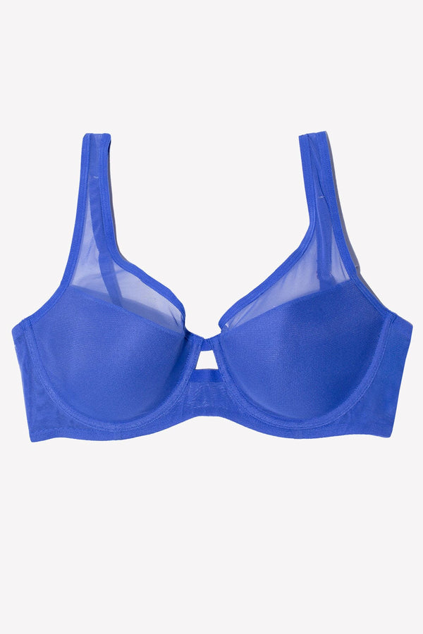 Smart & Sexy Mesh Plunge Bra | Dazzling Blue