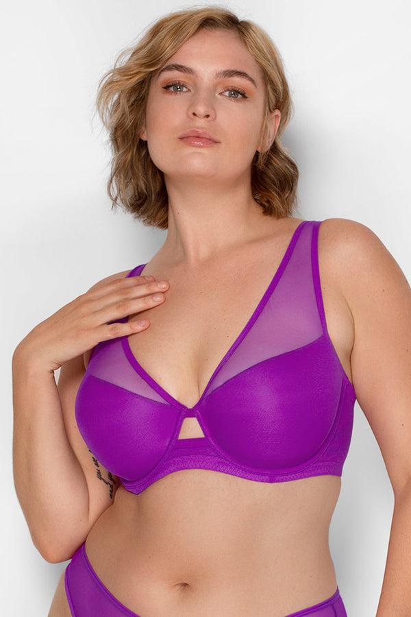 smart & sexy Mesh Plunge Bra | Fierce Violet Mesh