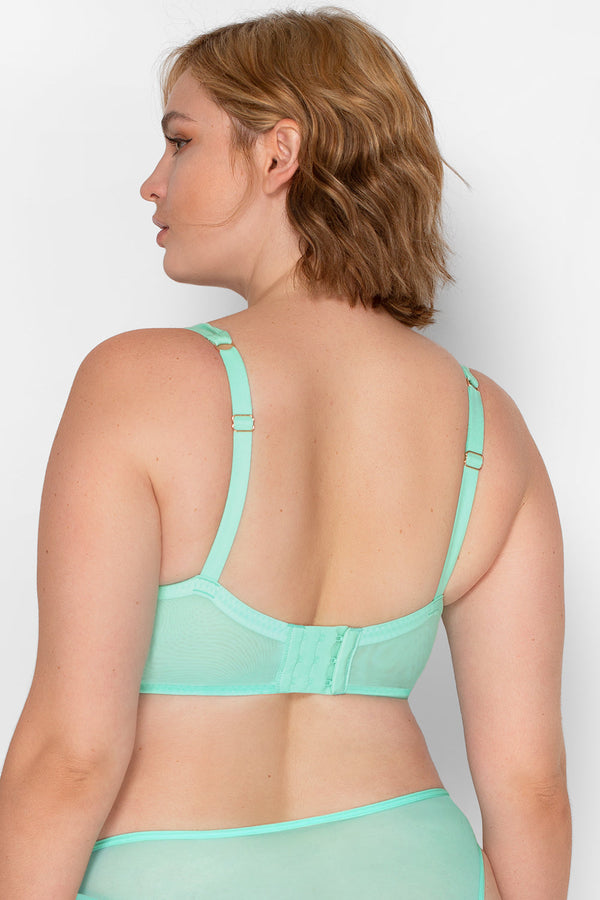 Smart & Sexy Mesh Plunge Bra | Mint Chip Mesh
