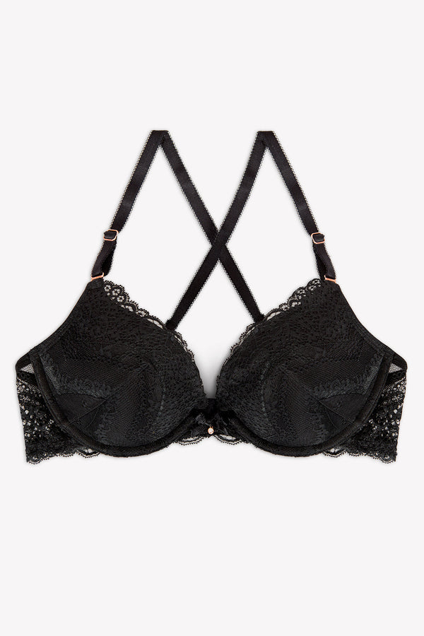 Smart & Sexy Perfect Push-Up Bra | Black Hue Lace