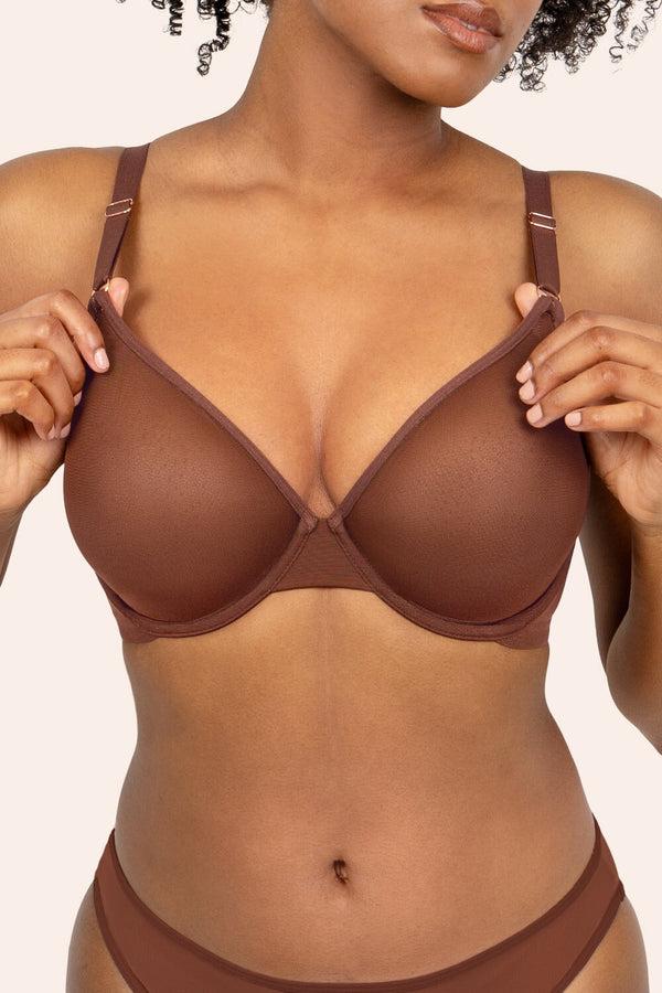 smart & sexy Sheer Mesh Demi Underwire Bra | Chocolate