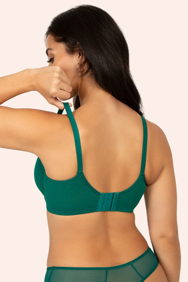 Smart & Sexy Sheer Mesh Demi Underwire Bra | Emerald