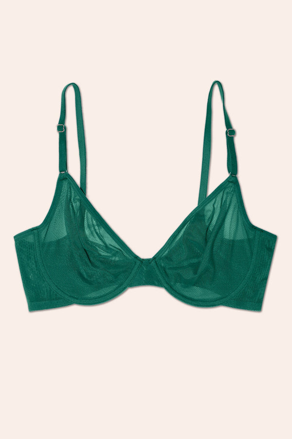 Smart & Sexy Sheer Mesh Demi Underwire Bra | Emerald