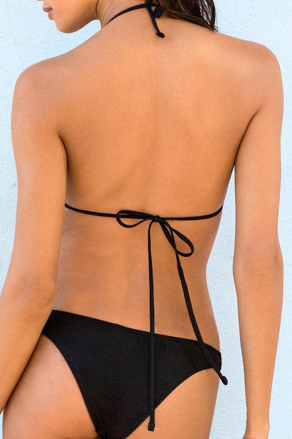Smart & Sexy Triangle String Bikini Top | Black Hue