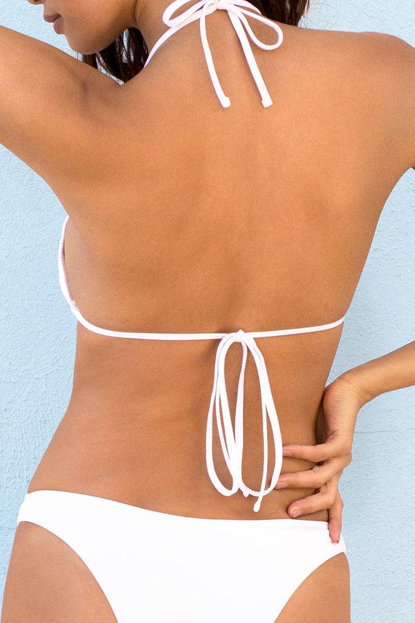 Smart & Sexy Triangle String Bikini Top | White