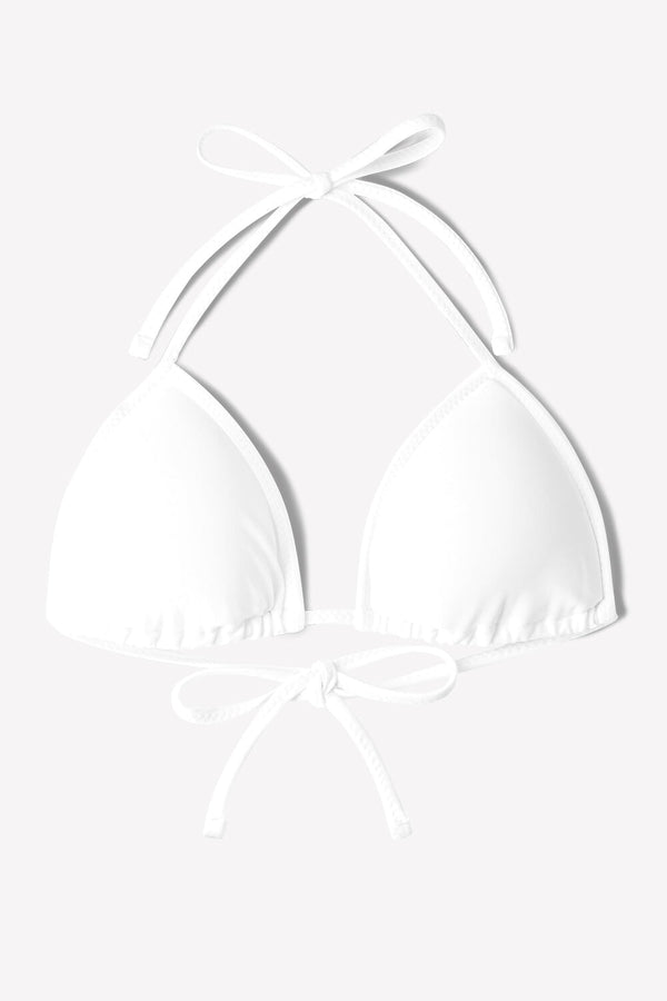 Smart & Sexy Triangle String Bikini Top | White