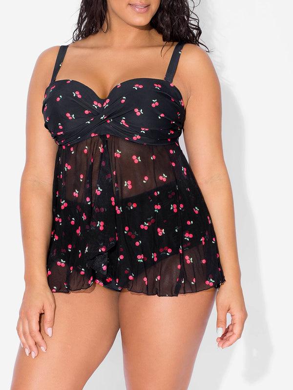 smart & sexy Twist Bandeau Tankini | Sweet Cherry