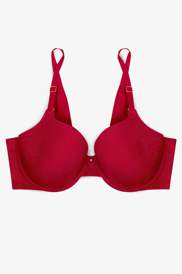 Smart & Sexy Smooth Lace T-Shirt Bra | No No Red Smooth Lace