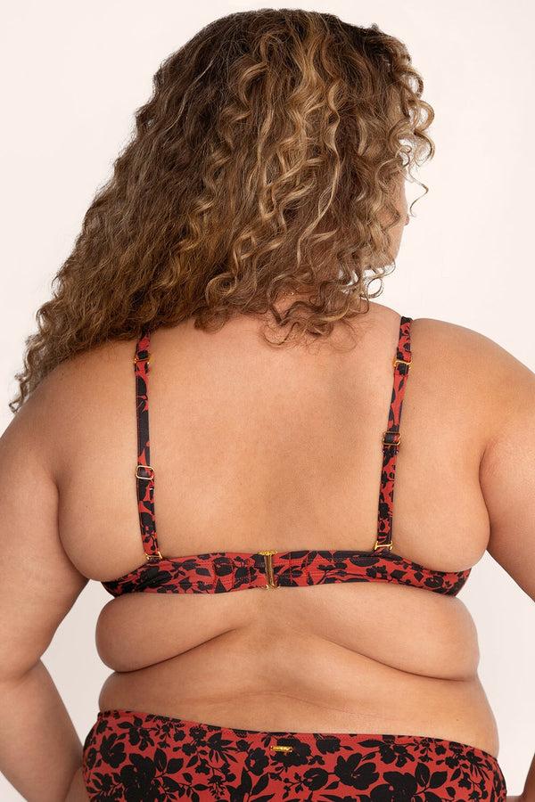 Smart & Sexy Swim Secret Convertible Push-Up Bikini Top | Black Pansy